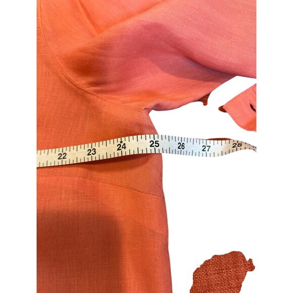 J. JILL Love Linen Peach Melon 100% Linen Long Sleeve Button Up Women's XL - Picture 5 of 8